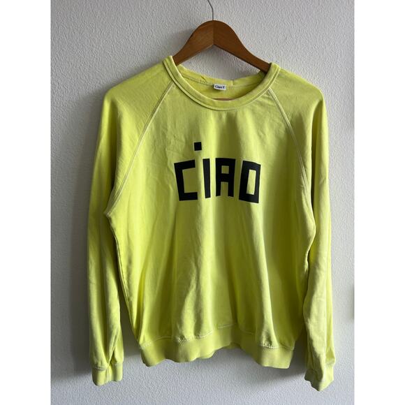 Clare V. Tops - Clare V Ciao Sweatshirt neon yellow size L
